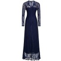 Women's Sexy Casual Party V Neck Lace Maxi Dress