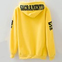 Women's Letter White / Yellow Hoodies , Casual Hooded Long Sleeve Women's Letter White / Yellow Hoodies , Casual Hooded Long Sleeve