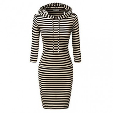 Women's Striped / Solid Red / Black / Green / Beige Hoodies , Casual / Work Hooded Long Sleeve sw016 Women's Striped / Solid Red / Black / Green / Beige Hoodies , Casual / Work Hooded Long Sleeve sw016