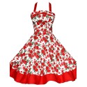 Women's Halter 50s Vintage Plus Sizes Swing Dress
