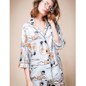 LIANGSANSHIWomen's Casual/Daily Street chic Summer Shirt,Print Shirt Collar ? Sleeve Blue Polyester / Others Thin LIANGSANSHIWomen's Casual/Daily Street chic Summer Shirt,Print Shirt Collar ? Sleeve Blue Polyester / Others Thin