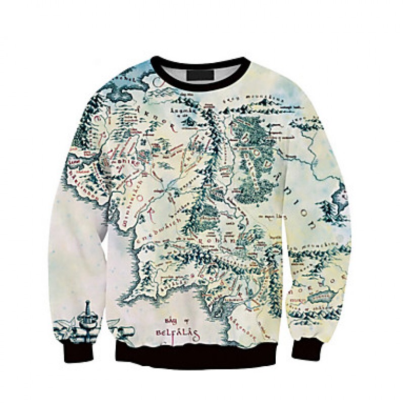 Women's Print Green Hoodies , Casual Round Neck Long Sleeve Women's Print Green Hoodies , Casual Round Neck Long Sleeve