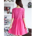 Women's Casual/Daily Cute Plus Size Dress U Neck Above Knee ? Length Sleeve Red / White / Black Summer Women's Casual/Daily Cute Plus Size Dress U Neck Above Knee ? Length Sleeve Red / White / Black Summer