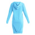 Women's Casual/Daily / Plus Size Dress,Solid Round Neck / Hooded Above Knee Long Sleeve Blue / Black / Gray Polyester Fall Micro-elastic