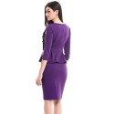 Women's Plus Size / Casual/Daily / Work Vintage Bodycon Dress,Solid Round Neck Knee-length ? Sleeve