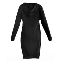 Women's Casual/Daily / Plus Size Dress,Solid Round Neck / Hooded Above Knee Long Sleeve Blue / Black / Gray Polyester Fall Micro-elastic