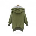 Women's Solid Color Black / Green Plus Size Coats & Jackets , Casual Hoodie Long Sleeve