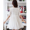 Women's Casual/Daily Cute Plus Size Dress U Neck Above Knee ? Length Sleeve Red / White / Black Summer Women's Casual/Daily Cute Plus Size Dress U Neck Above Knee ? Length Sleeve Red / White / Black Summer