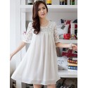 Women's Casual/Daily Cute Plus Size Dress U Neck Above Knee ? Length Sleeve Red / White / Black Summer Women's Casual/Daily Cute Plus Size Dress U Neck Above Knee ? Length Sleeve Red / White / Black Summer