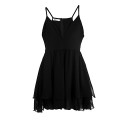 Women's Sexy / Beach Solid Skater Dress , V Neck Mini Polyester