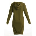 Women's Casual/Daily / Plus Size Dress,Solid Round Neck / Hooded Above Knee Long Sleeve Blue / Black / Gray Polyester Fall Micro-elastic
