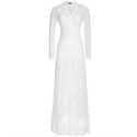 Women's Sexy Casual Party V Neck Lace Maxi Dress