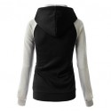 Women's Casual Hooded Color Block Long Sleeve Hoodies