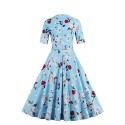 Women's Plus Size / Party/Cocktail Vintage Sheath / Swing Dress,Floral Sweetheart Knee-length ? Length